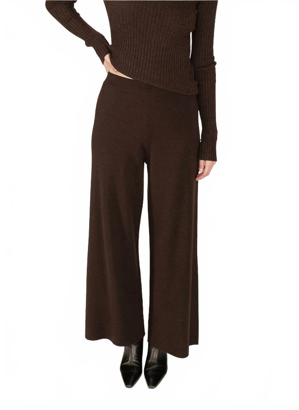 NEW GRACE & MILA sao knit trousers in chocolate
